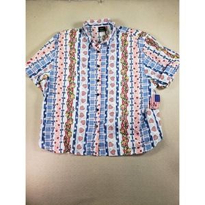 VTG Copper Canyon Shirt Womens 24 Multicolor Plaid Short Sleeve Button Up Top‎